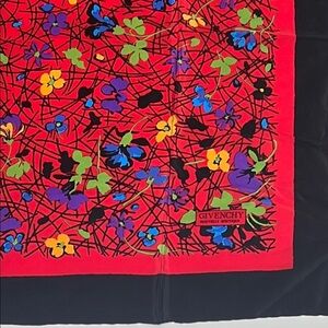 Givenchy 30” Vintage 100% Silk Scarf Rolled Edges